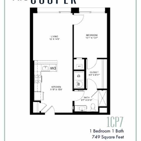 One Bedroom Floor Plan The Cooper
